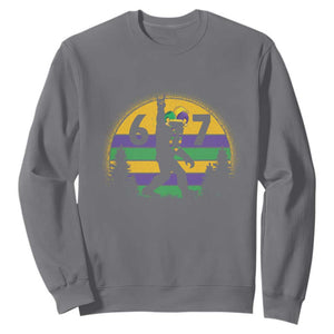 Funny Bigfoot 67 Mardi Gras Sweatshirt Sasquatch Parade Jester Hat TS11 Charcoal Print Your Wear