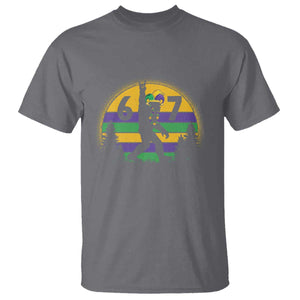 Funny Bigfoot 67 Mardi Gras T Shirt Sasquatch Parade Jester Hat TS11 Charcoal Print Your Wear