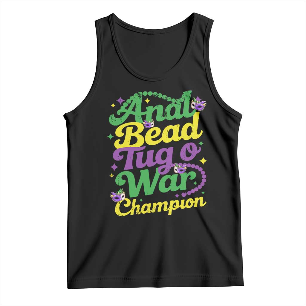 Funny Anal Bead Tug O War Mardi Gras Tank Top Fat Tuesday Carnival Adult Humor TS11 Black Print Your Wear