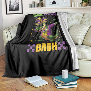 Funny 67 Mardi Gras Alligator Throw Blanket Six Seven Bruh Mardigator Dabbing Crocodile TS11 Print Your Wear
