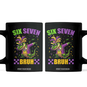 Funny 67 Mardi Gras Alligator Coffee Mug Six Seven Bruh Mardigator Dabbing Crocodile TS11 Black Print Your Wear