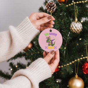 Funny 67 Mardi Gras Alligator Ceramic Ornament Six Seven Bruh Mardigator Dabbing Crocodile TS11 1pc Light Pink Print Your Wear