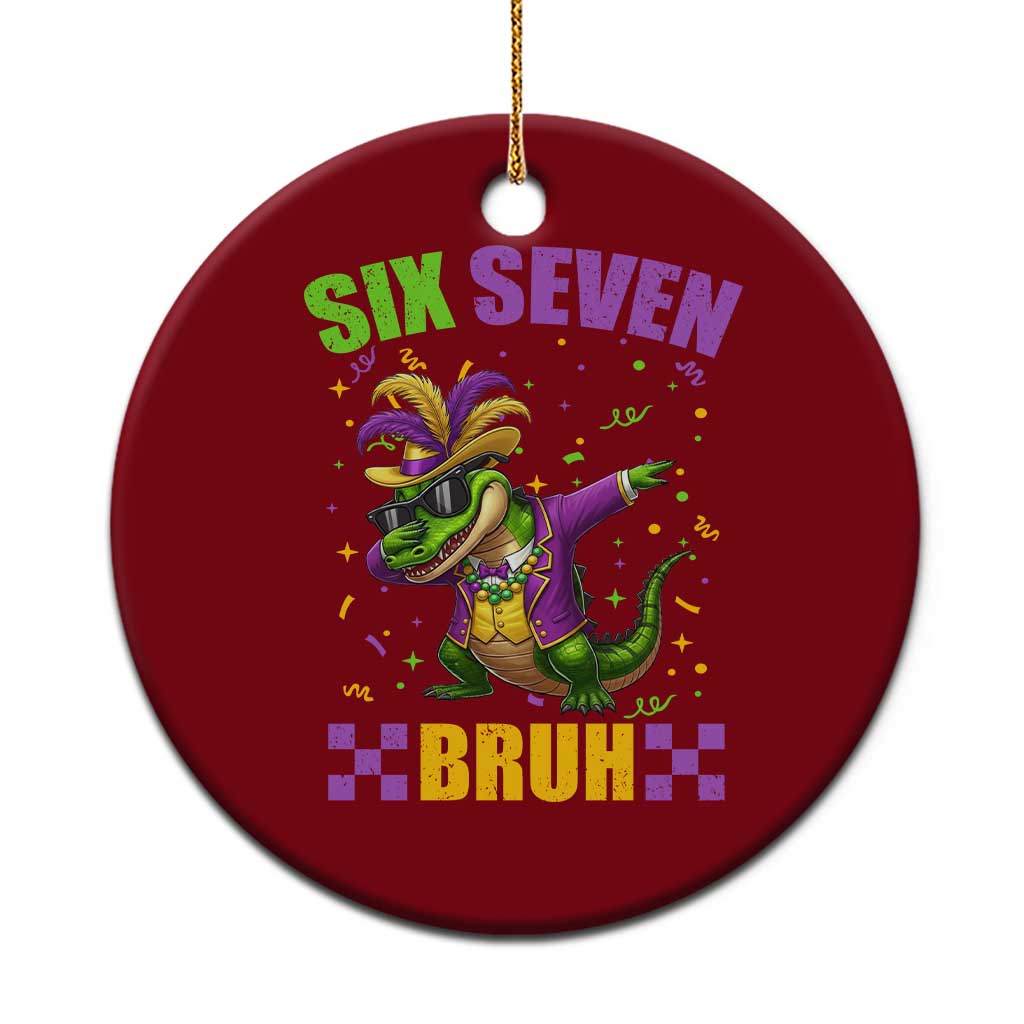 Funny 67 Mardi Gras Alligator Ceramic Ornament Six Seven Bruh Mardigator Dabbing Crocodile TS11 1pc Red Print Your Wear