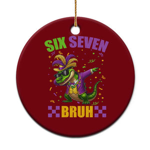 Funny 67 Mardi Gras Alligator Ceramic Ornament Six Seven Bruh Mardigator Dabbing Crocodile TS11 1pc Red Print Your Wear