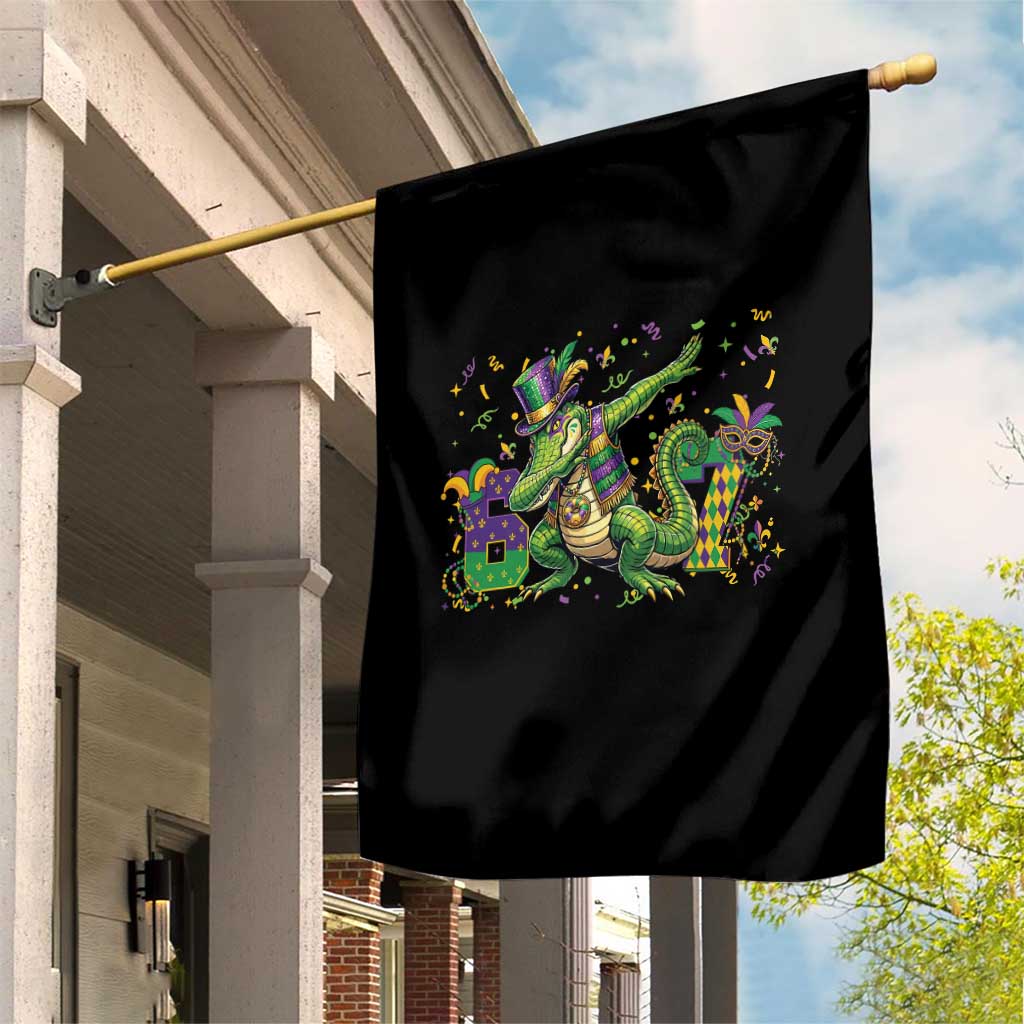 Funny Dabbing Alligator 67 Mardi Gras Six Seven Meme Garden Flag TS11 Print Your Wear