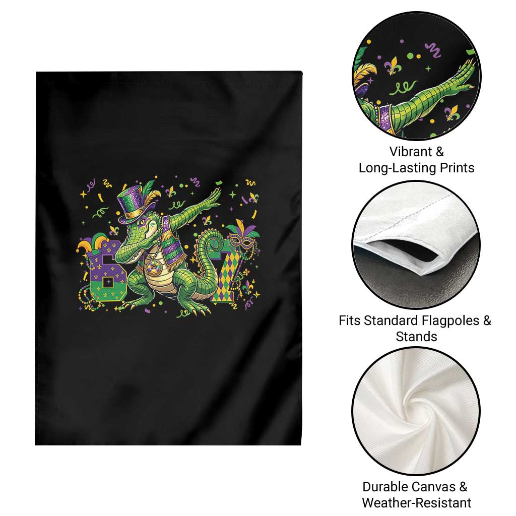 Funny Dabbing Alligator 67 Mardi Gras Six Seven Meme Garden Flag TS11 Print Your Wear