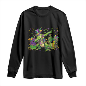 Funny Dabbing Alligator 67 Mardi Gras Six Seven Meme Long Sleeve Shirt TS11 Black Print Your Wear