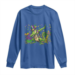Funny Dabbing Alligator 67 Mardi Gras Six Seven Meme Long Sleeve Shirt TS11 Royal Blue Print Your Wear