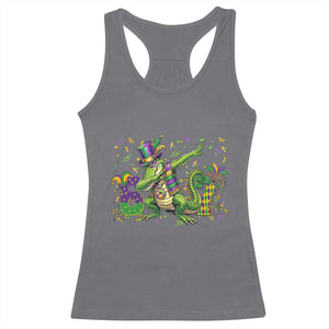 Funny Dabbing Alligator 67 Mardi Gras Six Seven Meme Racerback Tank Top TS11 Charcoal Print Your Wear