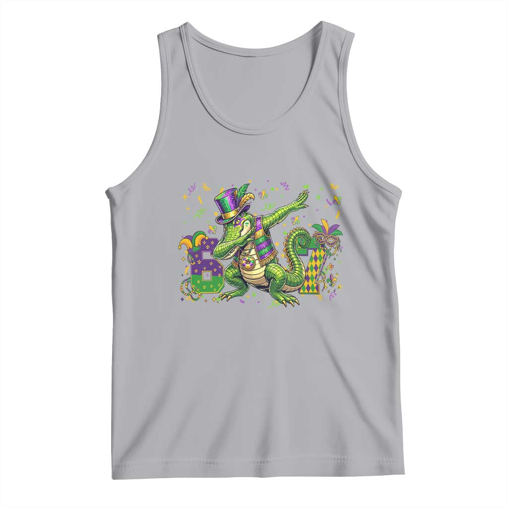 Funny Dabbing Alligator 67 Mardi Gras Six Seven Meme Tank Top TS11 Athletic Heather Print Your Wear