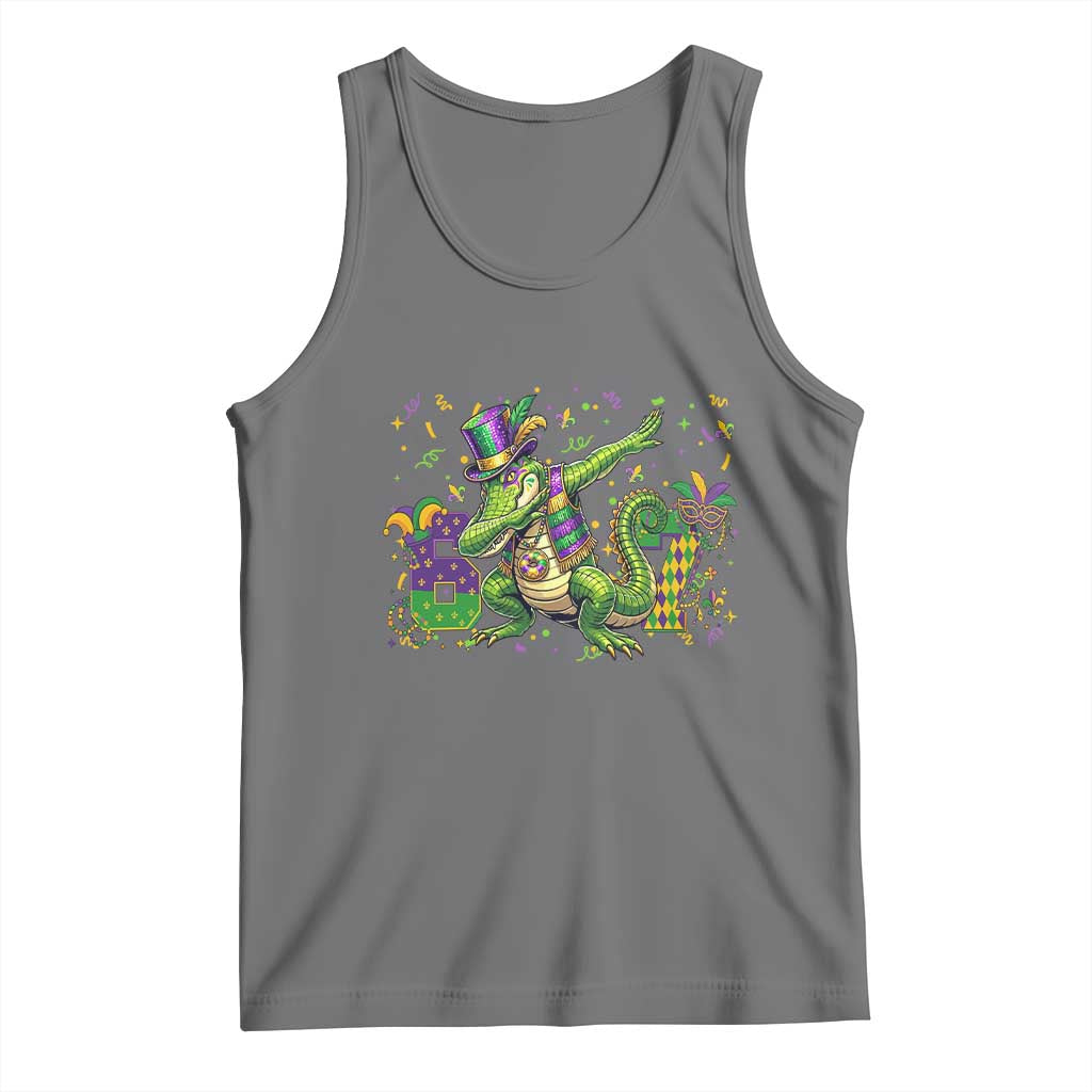 Funny Dabbing Alligator 67 Mardi Gras Six Seven Meme Tank Top TS11 Black Heather Print Your Wear