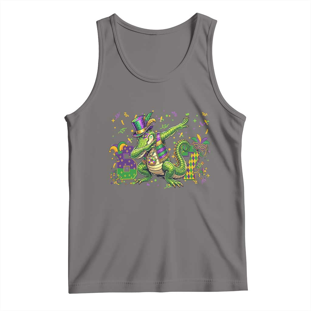 Funny Dabbing Alligator 67 Mardi Gras Six Seven Meme Tank Top TS11 Deep Heather Print Your Wear