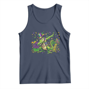 Funny Dabbing Alligator 67 Mardi Gras Six Seven Meme Tank Top TS11 Navy Print Your Wear