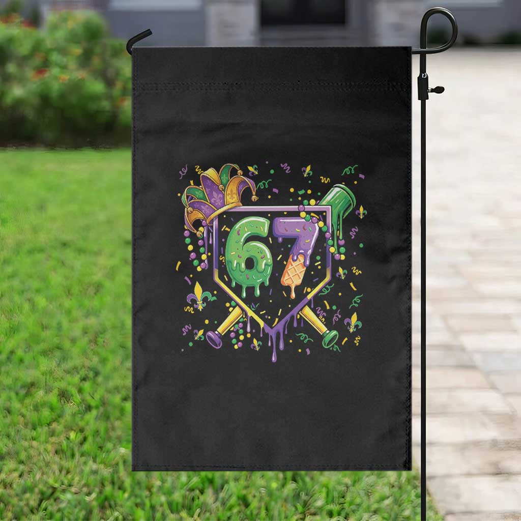 Funny Baseball Mardi Gras 67 Ice Cream Drip Garden Flag Six Seven Meme Carnival TS11 Print Your Wear
