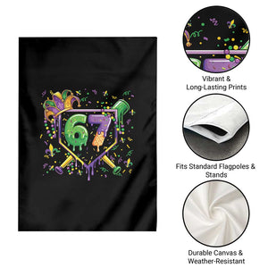 Funny Baseball Mardi Gras 67 Ice Cream Drip Garden Flag Six Seven Meme Carnival TS11 Print Your Wear