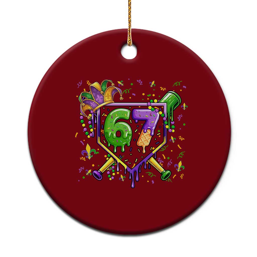 Funny Baseball Mardi Gras 67 Ice Cream Drip Ceramic Ornament Six Seven Meme Carnival TS11 1pc Red Print Your Wear