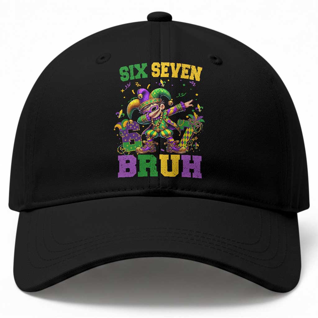 Funny 67 Mardi Gras Baseball Cap Six Seven Bruh Dabbing Jester TS11 Print Your Wear