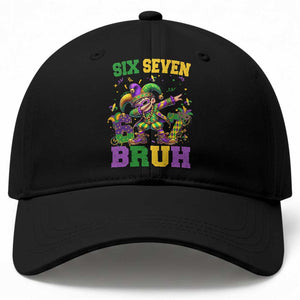 Funny 67 Mardi Gras Baseball Cap Six Seven Bruh Dabbing Jester TS11 Print Your Wear