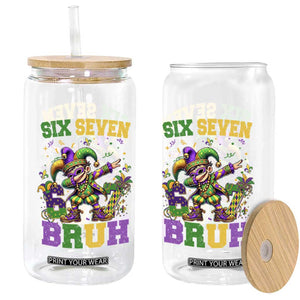 Funny 67 Mardi Gras Glass Can Six Seven Bruh Dabbing Jester TS11 Print Your Wear