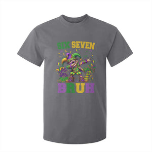 Funny 67 Mardi Gras T Shirt For Kid Six Seven Bruh Dabbing Jester TS11 Charcoal Print Your Wear