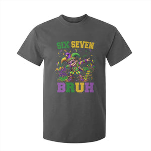 Funny 67 Mardi Gras T Shirt For Kid Six Seven Bruh Dabbing Jester TS11 Dark Heather Print Your Wear