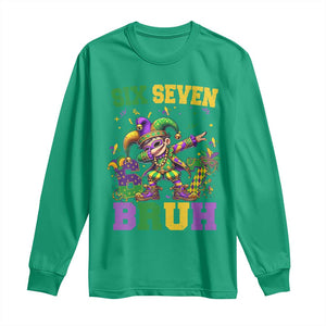 Funny 67 Mardi Gras Long Sleeve Shirt Six Seven Bruh Dabbing Jester TS11 Irish Green Print Your Wear