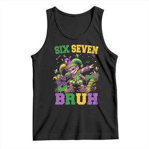 Funny 67 Mardi Gras Tank Top Six Seven Bruh Dabbing Jester TS11 Black Print Your Wear
