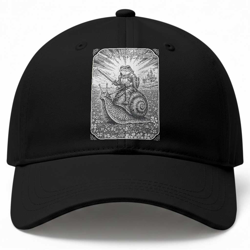 Funny Medieval Frog Knight Riding Weirdcore Snail Baseball Cap