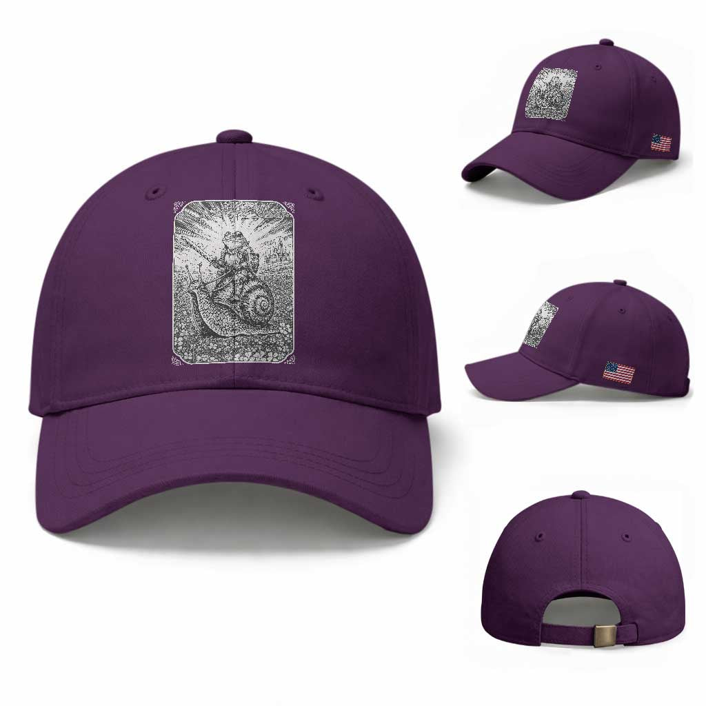 Funny Medieval Frog Knight Riding Weirdcore Snail Baseball Cap