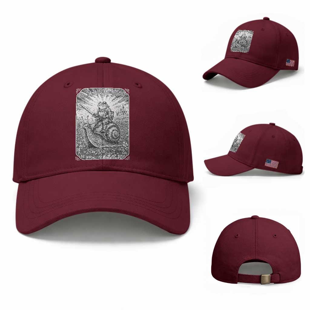 Funny Medieval Frog Knight Riding Weirdcore Snail Baseball Cap