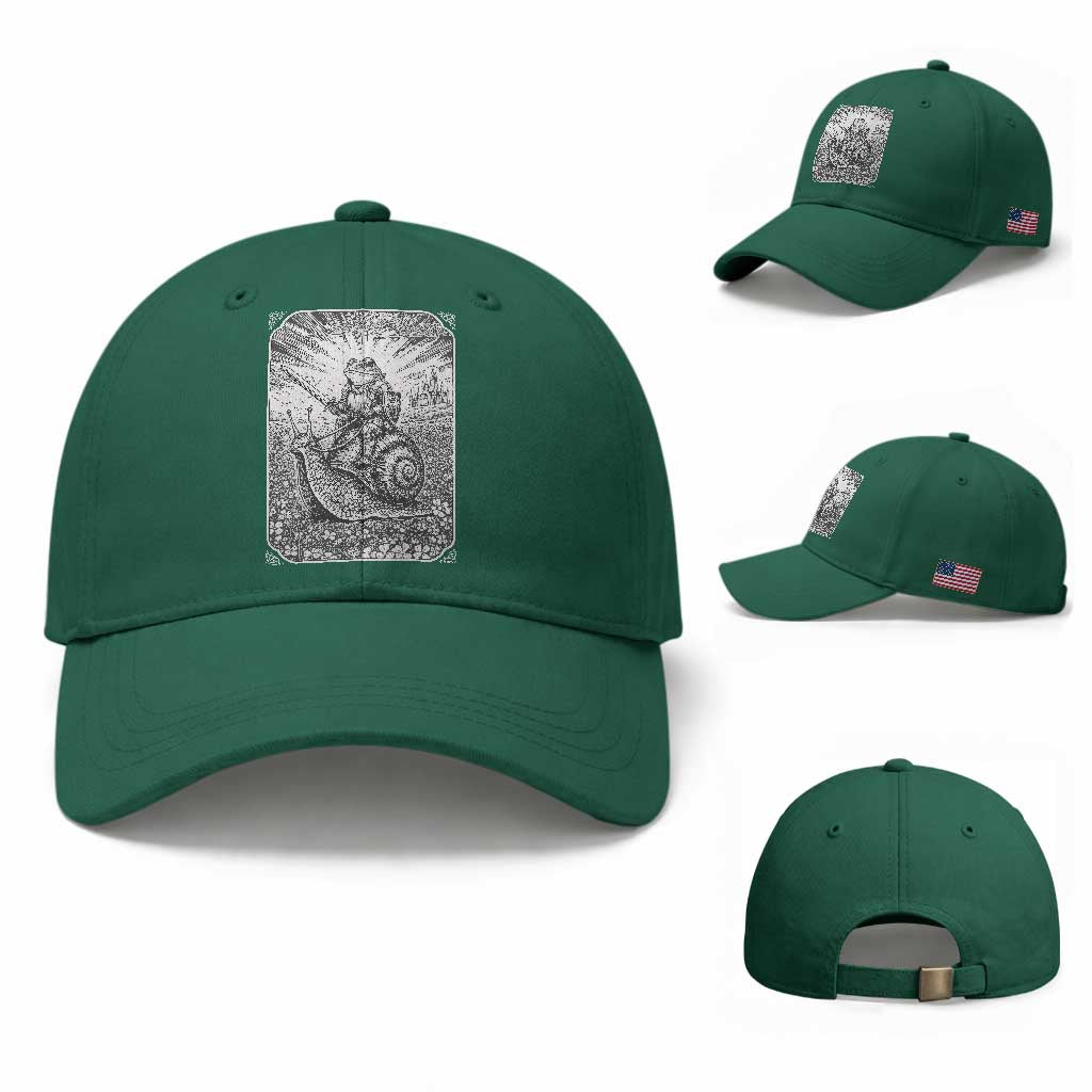 Funny Medieval Frog Knight Riding Weirdcore Snail Baseball Cap