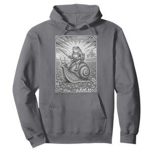 Funny Medieval Frog Knight Riding Weirdcore Snail Hoodie