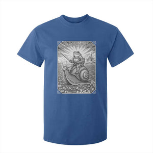 Funny Medieval Frog Knight Riding Weirdcore Snail T Shirt For Kid