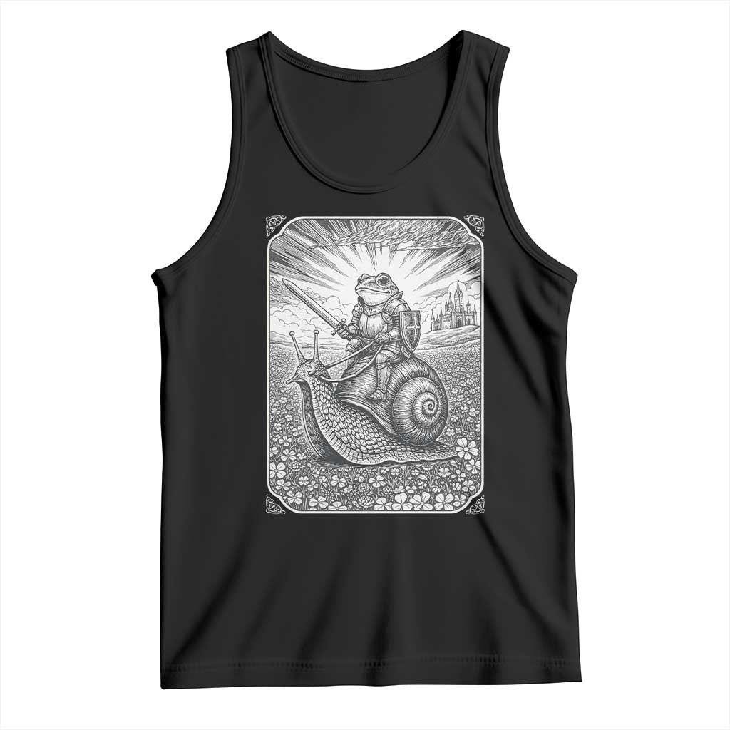 Funny Medieval Frog Knight Riding Weirdcore Snail Tank Top