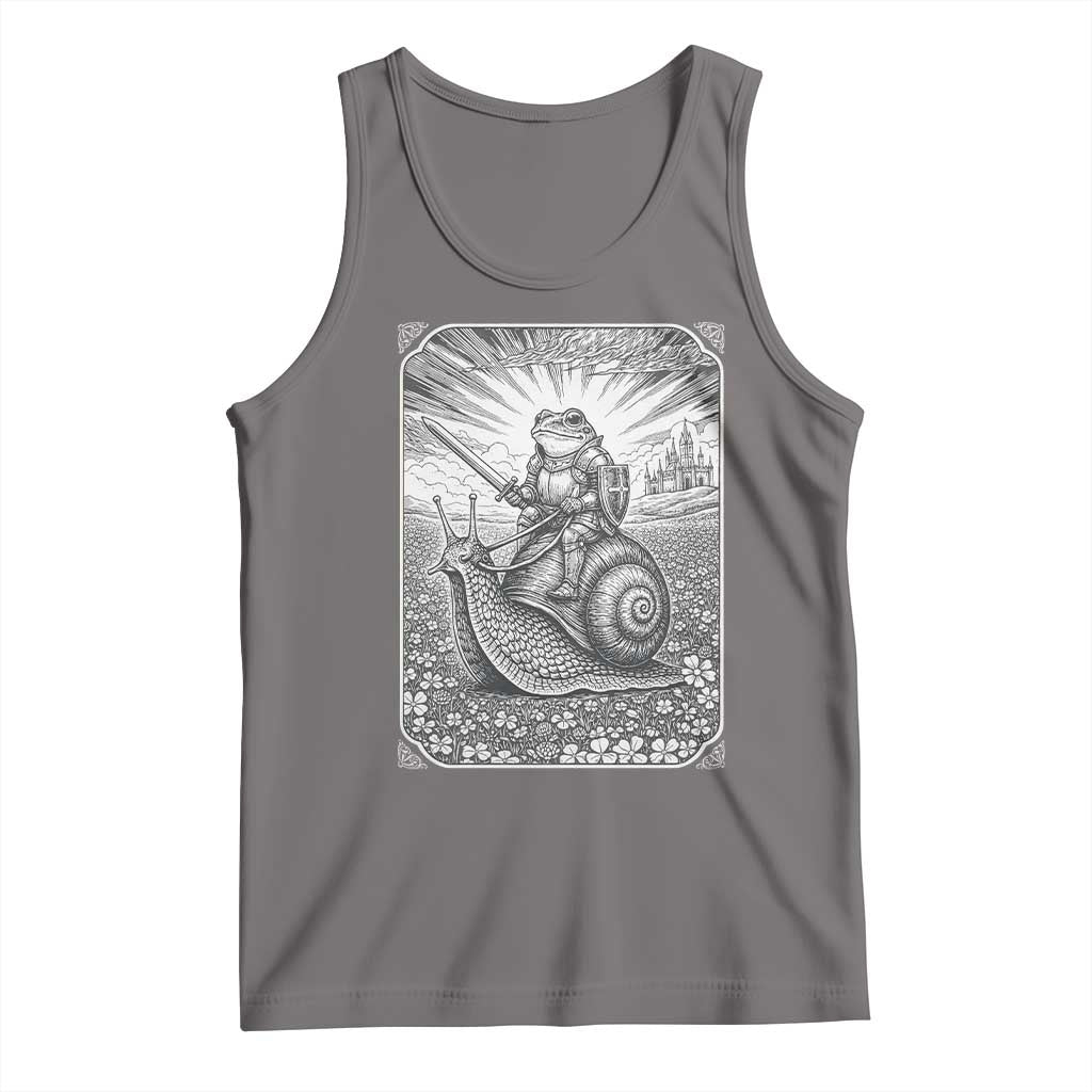 Funny Medieval Frog Knight Riding Weirdcore Snail Tank Top