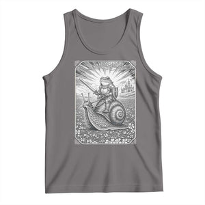 Funny Medieval Frog Knight Riding Weirdcore Snail Tank Top