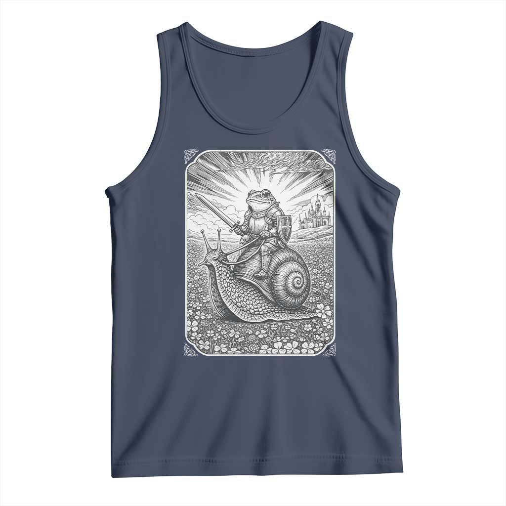Funny Medieval Frog Knight Riding Weirdcore Snail Tank Top