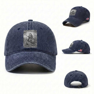 Funny Medieval Frog Knight Riding Weirdcore Snail Washed Cotton Baseball Cap