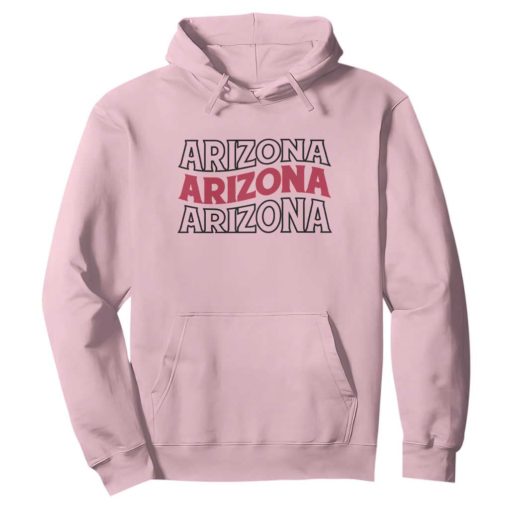 Retro Arizona Lover Hoodie Groovy Typography Vintage 70s State TS12 Light Pink Print Your Wear
