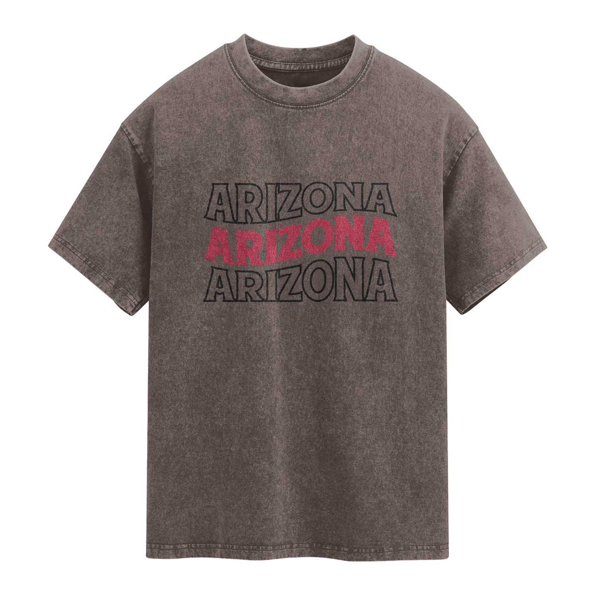 Retro Arizona Lover Washed Cotton T-Shirt Groovy Typography Vintage 70s State