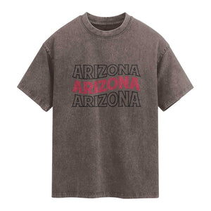 Retro Arizona Lover Washed Cotton T-Shirt Groovy Typography Vintage 70s State
