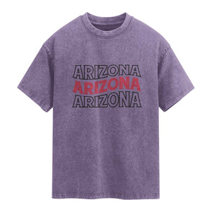 Retro Arizona Lover Washed Cotton T-Shirt Groovy Typography Vintage 70s State