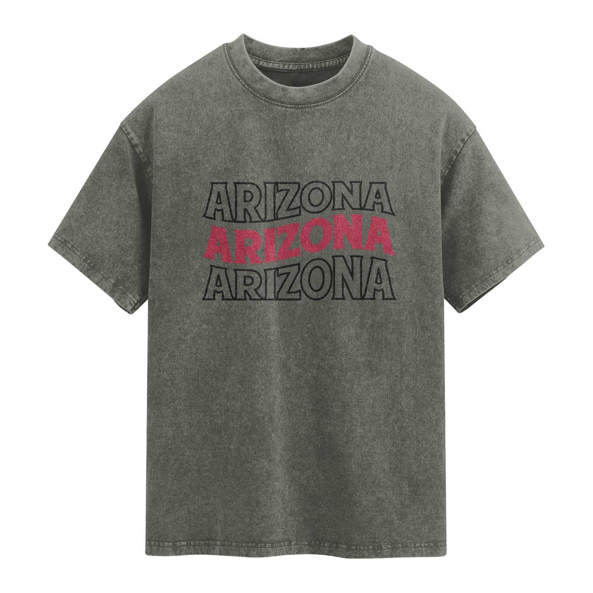 Retro Arizona Lover Washed Cotton T-Shirt Groovy Typography Vintage 70s State