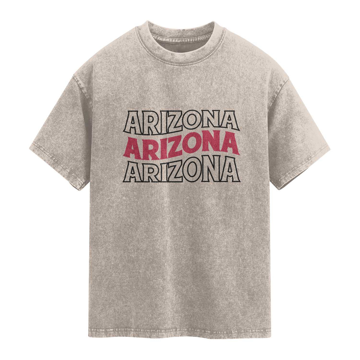 Retro Arizona Lover Washed Cotton T-Shirt Groovy Typography Vintage 70s State