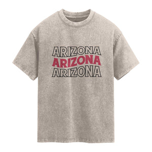 Retro Arizona Lover Washed Cotton T-Shirt Groovy Typography Vintage 70s State