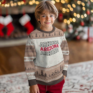 Retro Arizona Lover Ugly Christmas Sweater Groovy Typography Vintage 70s State TS12 Mocha Mousse Print Your Wear