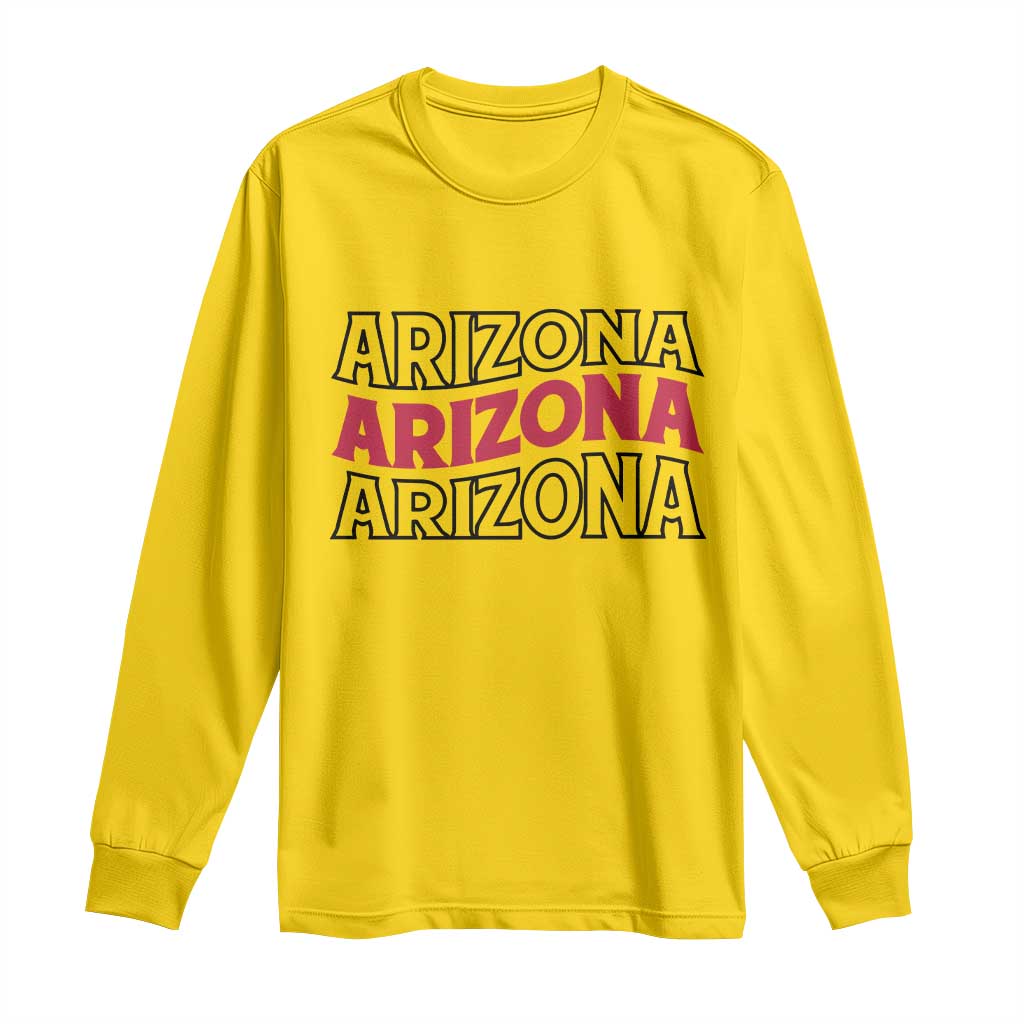 Retro Arizona Lover Long Sleeve Shirt Groovy Typography Vintage 70s State TS12 Daisy Print Your Wear