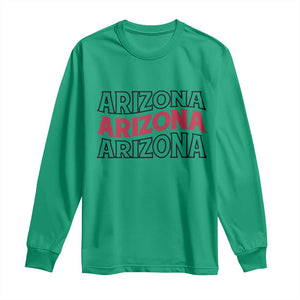 Retro Arizona Lover Long Sleeve Shirt Groovy Typography Vintage 70s State TS12 Irish Green Print Your Wear
