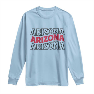 Retro Arizona Lover Long Sleeve Shirt Groovy Typography Vintage 70s State TS12 Light Blue Print Your Wear