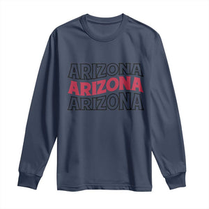 Retro Arizona Lover Long Sleeve Shirt Groovy Typography Vintage 70s State TS12 Navy Print Your Wear